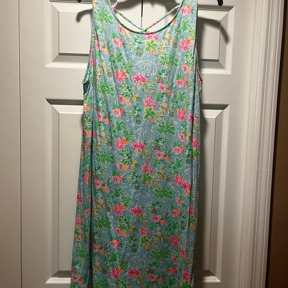 Lilly Pulitzer x Disney Floral Dress in Blue and Pink